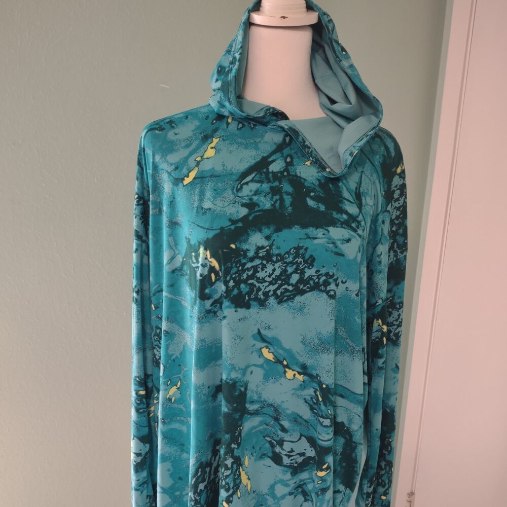 Under Armour ISO-Chill teal blue cammo hoodie size XL
